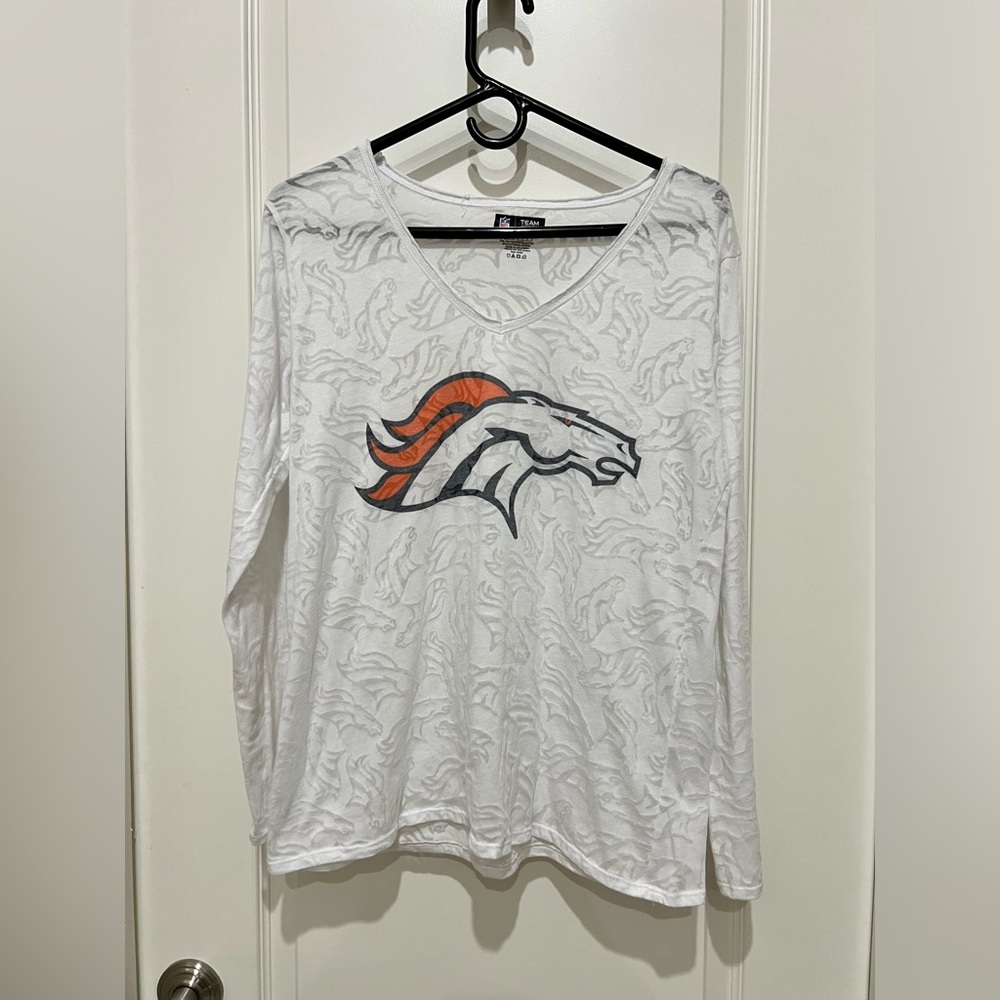 Denver Broncos sheer long sleeve top, Large